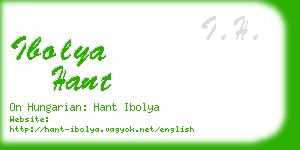 ibolya hant business card